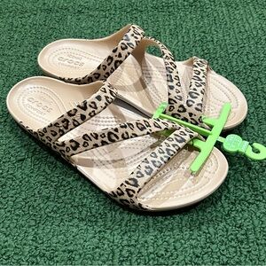 Crocs Kadee II Graphic Sandal Leopard Womens Size 8